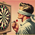 person throwing darts blindfolded symbolizes how many web designers approach SEO