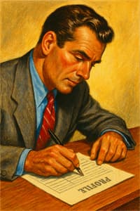 illustration of business man completing business profile