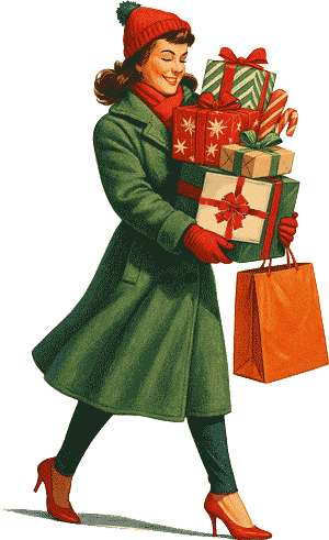 Woman overwhelmed by packages