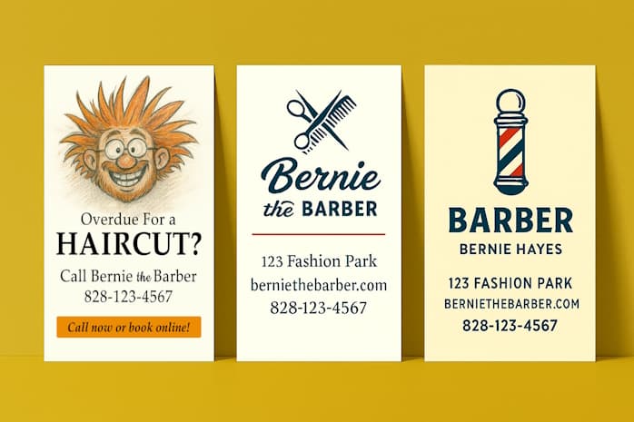 side-by-side business card examples