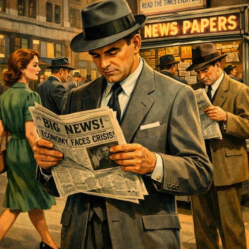 small business owners reading news articles