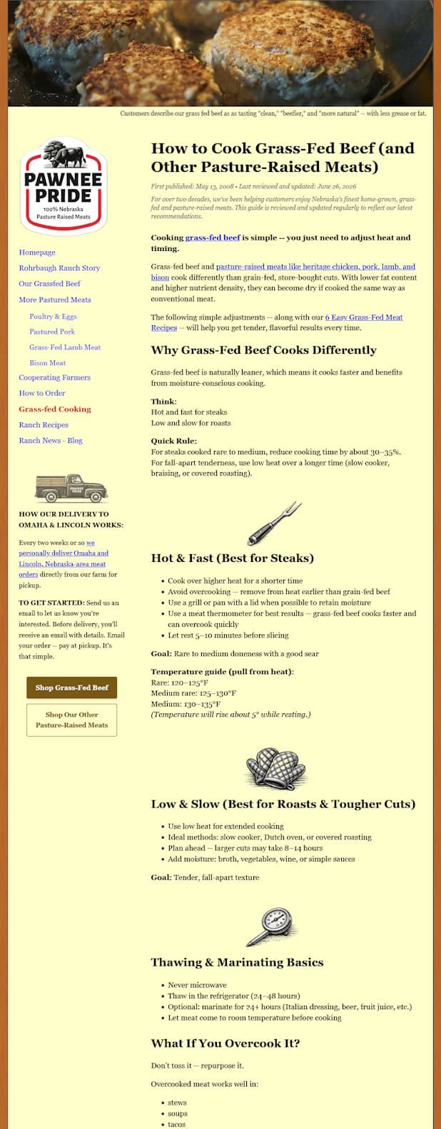 Cooking tips page