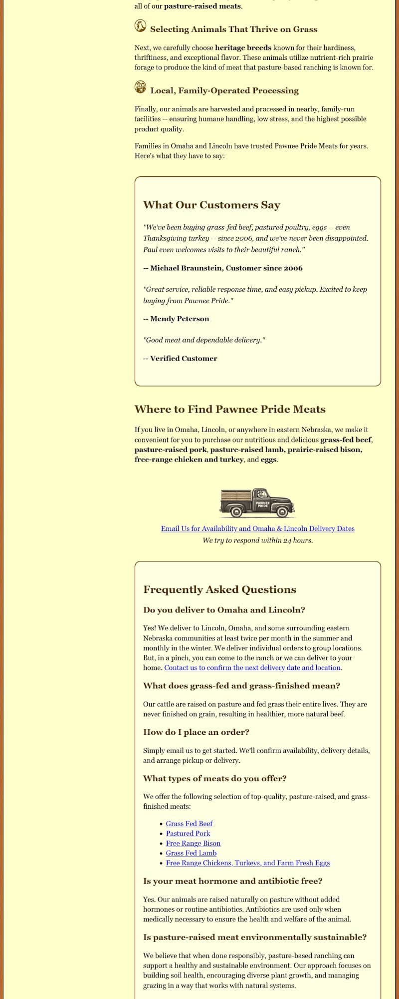 redesigned home page testimonials and faq sections
