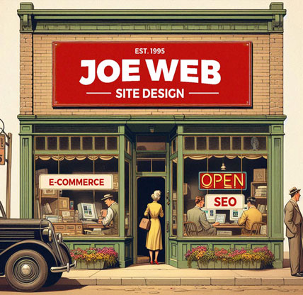 joe web web design storefront illustration